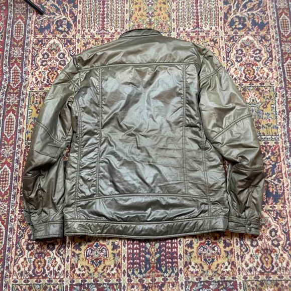 KUHL Project Revolt Primaloft Puffer Moto Jacket Olive Green Hiking Full Zip L